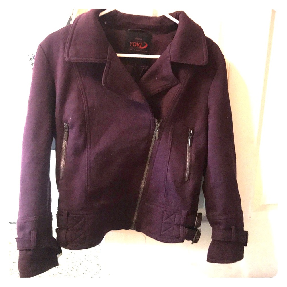 Eggplant biker jacket